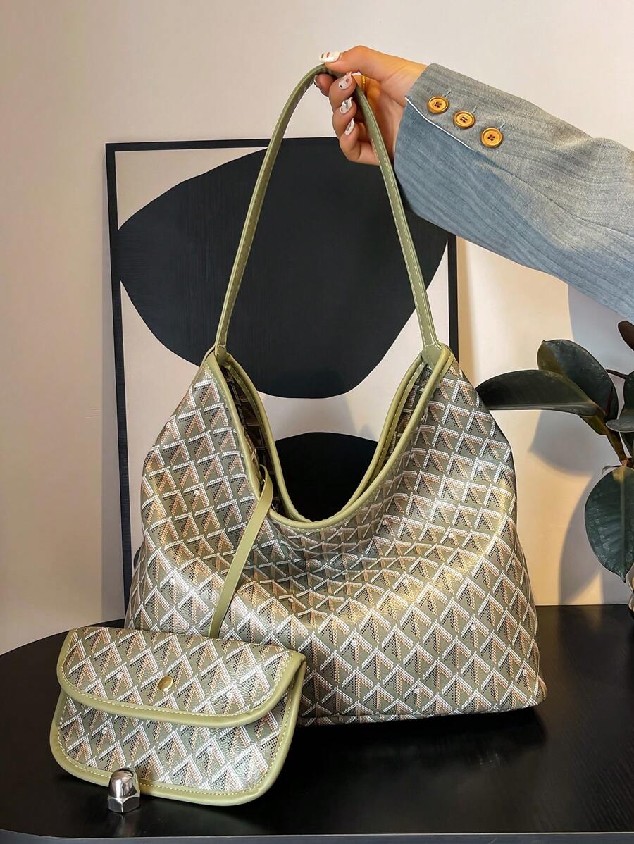 SHIMEINI 2025 New Arrival Printed Fashion 2 Pieces Shoulder Bag With Coin Purse, Suitable For Women Daily Use, Vacation, Travel, Holiday, Date, Gift