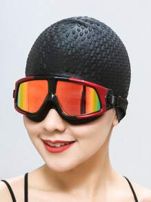 Gorra de natación multifuncional para uso en interiores y exteriores, estilo de gota de agua de unicolor de silicona, unisex, de secado rápido, no aprieta, con protección para los oídos, adecuada para nadar con burbujas