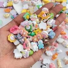 50pcs Assorted Cartoon Animal & Flower Flat Back Stones, Suitable For DIY Scrapbooking, Wedding Decoration, Buttons, Earrings, Hair Accessories, Craft Decor Stickers (Mini Size)
