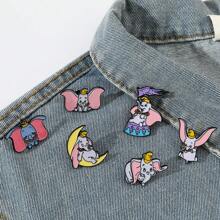 1/6 piezas. Broche de estilo creativo de Disney con diseño de elefante de dibujos animados. Pasador de metal esmaltado como accesorio para ropa, mochila, detalles festivos y joyas.
