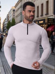 High Elastic Quick-Dry Breathable Lightweight Stand Collar Zip-Up Sports Jacket, Gym Outdoor Running Athletic Jacket