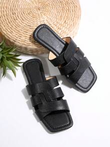 Fairy Style Fashion Casual Slip-On Sandals For Women, Summer New Vintage Korean Style Versatile Flat Beach Slippers, Suitable For Shopping, Commuting, Business, Dating, Party