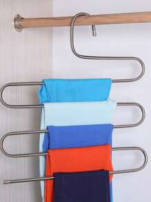 1/2件多功能不锈钢裤架5层裤子收纳衣架S型防滑晾衣架浴室收纳架