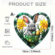 1 Person Easter Bunny Sun Catcher Window Hanging Decoration - Acrylic Spot With Charming Rabbit And Daffodil Design, Perfect For Home, Garden, Office And Outdoor Holiday Decoration, Holiday Decoration|Rabbit Design|Glossy Finish, Easter Decoration, Holiday Decoration Easter Decorations Party Gift