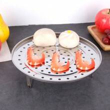 1 pieza Plato para cocinar al vapor de uso doméstico, Rejilla redonda de vapor con separación de agua, Cesta de vapor triangular, Cajón de vapor, Juego de cocina a vapor