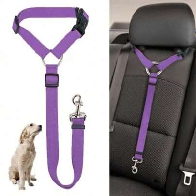 1pc Multifunctional Pet Car Seat Belt And Harness, Travel, Adjustable Dog Seat Belt Collar Pet Accessories