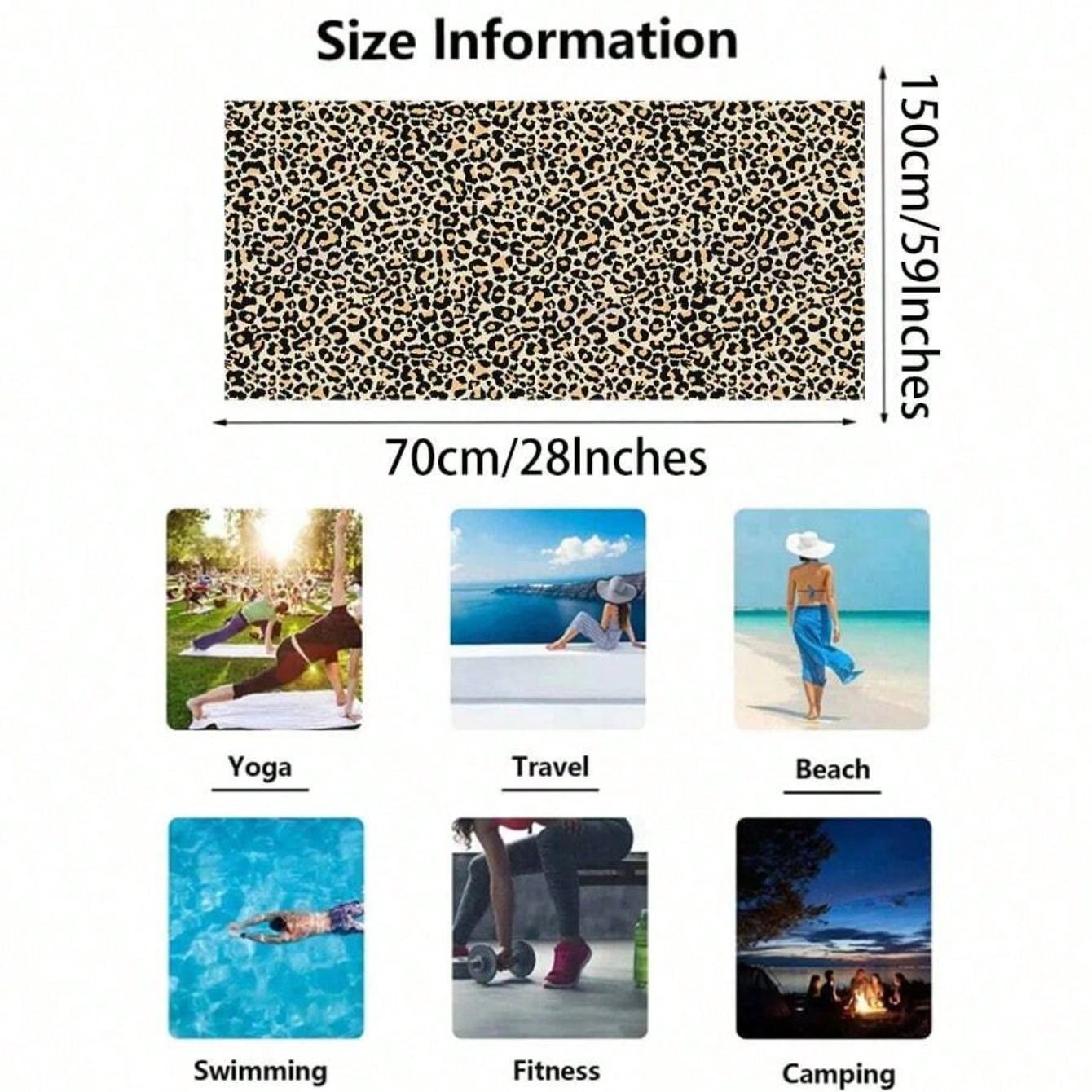 1 pièce Très grande serviette, serviette de plage imprimée guépard exquise et surdimensionnée, serviette de sport nautique extérieur, serviette de plage imprimée léopard séchage rapide, serviette de plage en microfibre super absorbante, serviette de bain, de voyage, de sport, de piscine, de salle de bain, de camping, de yoga pour adulte, décoration de salle de bain 7