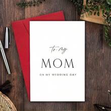 1 张送给妈妈的婚礼卡片，送给父母的感谢卡，送给妈妈的完美纪念礼物，包括信封