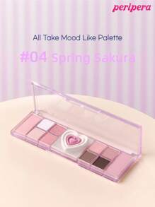 Peripera K-Beauty All Take Mood Like 调色板、多合一化妆调色板、眼影调色板、哑光闪光眼影、腮红、高光、眼影、日常化妆、韩国化妆