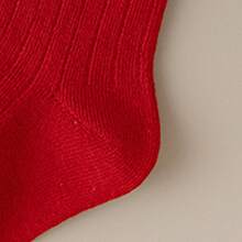 Little Girls Sweet Bow Socks Spring Autumn Knit Ribbed Princess Knee High Socks For Christmas, New Year, Party, Wedding - Red Fur Ball - View 5