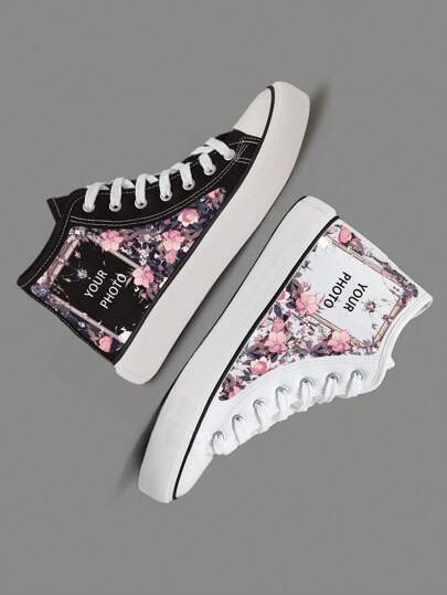 Anpassbare Unisex-Mid-Top-Canvas-Schuhe, einfaches Design für Outdoor-Aktivitäten, vulkanisierte Gummisohle, lässige Sport-Sneaker, ganzjährig verwendbar