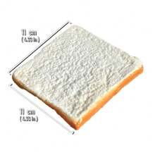 1 pieza Modelo de rebanada de pan artificial realista, Decoración de pan suave de PU, Ornamento para tienda de panadería/repostería, Regalo pequeño