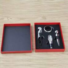 4pcs/Set Stainless Steel Wine Opener Kit - Seahorse Corkscrew, Pourer, Cork Stopper, Wine Ring, Gift Box - Multicolor - View 8