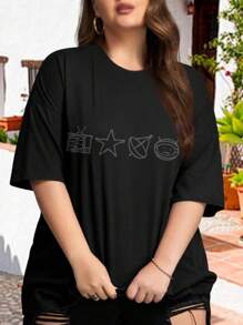 U2 Zoo TV Tour Black Oversize Women T-Shirt - Bono Adam Clayton Larry Mullen Jr. Joshua Tree Mask Ladies Large - Black - View 1