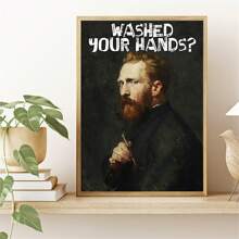 无框趣味名画：装饰艺术浴室海报 - 适用于厨房、卧室、宿舍 - 室内使用 - 无框 - 垂直方向 - 照片、海报、艺术印刷品 - 画布上的墨水 - 彩色 - 查看 3