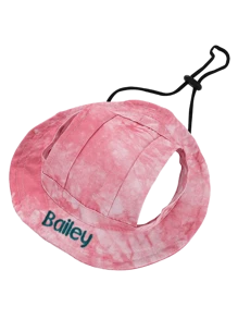 Customized Name Embroidered Dog Cap, Dog Sun Hat/Cap With Customized Name, Adjustable Dog Cap With Ear Holes, Gift For Pet Lovers Ornamental,Engraved Stylish,Fashion,Colorful,Vintage,Cute,Contracted,Cuties Custom,Unique,Customized,Personalized Pet For Anniversaries,For Birthdays - Multicolor - View 3