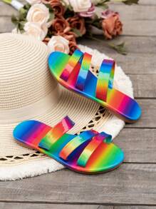 2025 New Slippers, Fashion Slippers, Bright Leather Colorful Slippers, Bohemian Style Slippers, Soft Sole Wear-Resistant Leisure Multi-Color Slippers, National Wind Slippers, - Multicolor - View 4