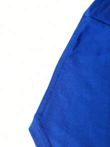 (220g Pure Cotton T-Shirt)  Men's Summer Round Neck Short Sleeved Casual Pure Cotton Print THE WORLD IS YOURS AUTHORIZED DEALER - 藍色 - 查看 4