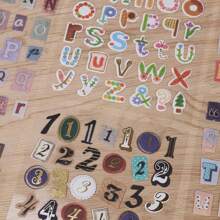 12 Stücke/Packung Vintage Buchstaben- und Zahlen-Aufkleber, dekorative Aufkleber für Scrapbooking, Tagebuch, DIY, Schulmaterial, Rückkehr zur Schule