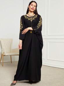 Black Kimono Abaya Dubai Luxury Dress Muslim Fashion Tassel Batwing Sleeve Casual Loose Moroccan Kaftan Women's Jalabiya Ramadan