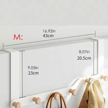 1pc Modern Minimalist Over-The-Door Hanger Hook, No-Drill Bedroom Door Mounted Clothes Organizer Rack