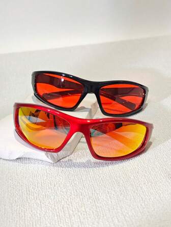 1/2 piezas Gafas de ciclismo deportivas de moda unisex, apropiadas para estilo callejero, fiestas, senderismo, campamento, gran regalo para amigos para vacaciones de verano en la playa, al aire libre, viajes