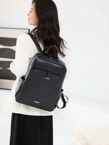 Mochila de viaje de mujer de moda con gran capacidad y compartimento para laptop, mochila de estilo callejero para estudiantes