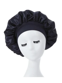 女士睡帽，真丝材质，宽边设计，配有弹性柔软帽檐，适合睡眠时佩戴，呵护秀发。 - 彩色 - 查看 3