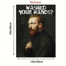 无框趣味名画：装饰艺术浴室海报 - 适用于厨房、卧室、宿舍 - 室内使用 - 无框 - 垂直方向 - 照片、海报、艺术印刷品 - 画布上的墨水 - 彩色 - 查看 4