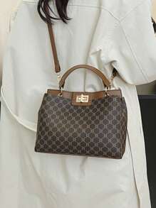 Bolso cuadrado de hombro y bandolera minimalista de unicolor de moda