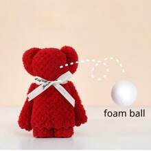 1 件毛巾礼品套装，泰迪熊毛巾纪念品礼物，配有透明袋 - 非常适合圣诞节、感恩节、婚礼、生日礼物 - 彩色 - 查看 6