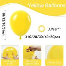 10/20/30/40/50 个黄色气球 18/12/10/5 英寸,黄色乳胶派对气球,适用于淋浴派对、向日葵、蜜蜂、婚礼、生日、派对装饰 - 霧面黃色 - 查看 4
