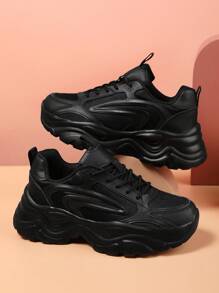 Chaussures de sport pour hommes à bout rond à lacets, Baskets pour hommes à bloc de couleurs avec lettre, légères et respirantes, semelle épaisse, antidérapantes et résistantes à l'usure, chaussures de course de sport outdoor casual pour hommes