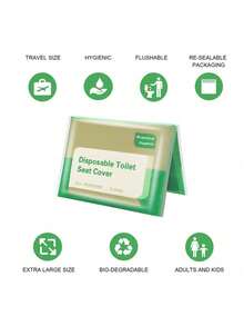 1 Pack Disposable Toilet Seat Covers, Water-Soluble, Suitable For Travel And Public Restroom - Multicolor - View 7