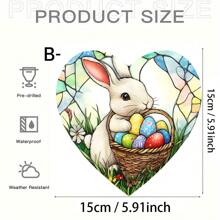 1 Person Easter Bunny Sun Catcher Window Hanging Decoration - Acrylic Spot With Charming Rabbit And Daffodil Design, Perfect For Home, Garden, Office And Outdoor Holiday Decoration, Holiday Decoration|Rabbit Design|Glossy Finish, Easter Decoration, Holiday Decoration Easter Decorations Party Gift