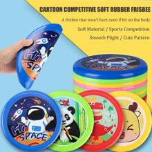Disco volador suave de goma de dibujos animados, interactivo y de entrenamiento, juguete volador para exteriores, deportes competitivos, juguete volador juvenil, mini lindo, bumerán de dibujos animados - Multicolor - Ver 9