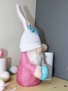 1 件 - 复活节兔子小雕像装饰，复活节派对场景装饰娃娃，适用于家居装饰和主题派对装饰