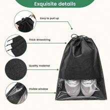 Sac de voyage pour chaussures, sacs de rangement pour chaussures non tissés avec fenêtre transparente pour un usage quotidien et les voyages (Blanc/Gris/Rose/Noir)