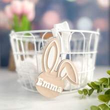 1 pièce Étiquettes de panier de Pâques, étiquette personnalisée de panier de Pâques, étiquette de panier de Pâques personnalisée, étiquettes avec noms de lapin, oreilles de lapin pastel, décoration de Pâques, étiquette de Pâques, multifonctionnelle, anti-moisissure, ornementale, réutilisable, raffinée, élégante, de haute qualité, mignonne, moderne, personnalisée, unique, idéale comme cadeau pour lui, idéale comme cadeau pour elle, pour elle, petit ami, petite amie, papa, maman, famille, amis, fils, fille, enfants, cuisine, salle à manger, chambre, bureau, salon, maison, jardin, salle de thé