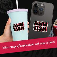 AWW TISM Vinyl Car Sticker Decal Cheap Funny Meme Dirty Joke Adhesive Label For Laptop, Notebooks, And Flat Surfaces - Multicolor - View 4