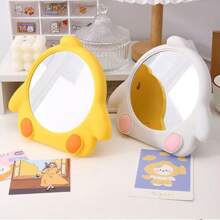 1 件可爱小鸡形悬挂式桌面高清化妆镜、便携式口袋镜、设计