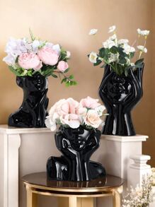 1 pezzo Vaso in ceramica con figura femminile in stile nordico, busto di donna, vaso bohémien femminista minimalista, decorazione moderna in stile nordico, adatto per decorazione di casa, soggiorno, ufficio, libreria, decorazione per la scuola, forniture scolastiche, vaso per fiori, vaso in vetro