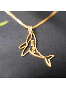 Aanpasbare walvisnaamketting, roestvrijstalen oceaandier-tagketting, gepersonaliseerde beweegbare hangerketting, dagelijkse accessoire, damesmode sieraden