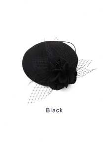 1 pieza Boina de fieltro de lana estilo británico, sombrero pillbox para mujeres, sombrero de iglesia, derby, boda, disfraz vintage con velo, regalo para mujeres