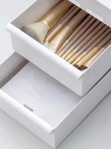 1pc Cosmetic Storage Box, Waterproof Dust-Proof Jewelry Storage Box, Suitable For Vanity Table, Dressing Table, Cosmetic, Nail Polish, Lipstick, Eyeshadow Brush, Makeup Foundation, Essence, Lotion, Holiday Gift, Birthday, Wedding, Desk, Shelf, Living Room Decor, Travel Accessories, Gift Bag, For Mom, Dad, Man, Friend