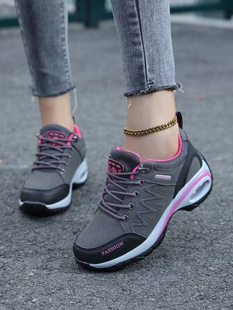 1 Pair Women's Outdoor Hiking Shoes, Air Cushion Soft Sole, Spring/Autumn 2025 New Leather Waterproof Anti-Slip Professional Trekking Shoes, Lightweight Comfortable Outdoor Travel Walking Sport Sneakers