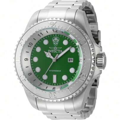 Invicta 44745 Men's Hydromax Green Dial Silver Tone Bracelet Watch
