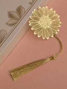 Flower Metal Bookmark, 1 Metal Tassel Bookmark, Gold Hollow Bookmark, Suitable For Book Fans, Writers, Readers, Teenagers, Men, Women, Adults, Essential For Back To School Season - Multicolor - View 5