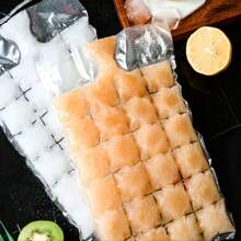 20/50/80/100pcs Disposable Ice Cube Bags - 24 Grids Self-Sealing Freezer Bags - Ideal For Cocktails, Wine, Whiskey, Etc. - Essential Kitchen Item