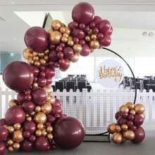10/20/30/40/50 个石榴红气球 18/12/10/5 英寸，栗色派对乳胶气球适用于生日派对、毕业婚礼、周年纪念派对、情人节派对装饰 - 石榴紅 - 查看 3